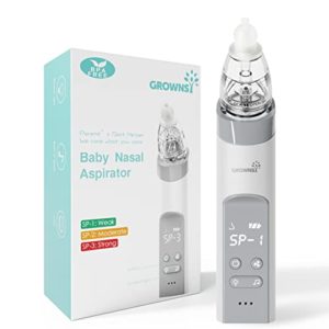 Aspirador Nasal Bebes | Aspirador Nasal Bebé Eléctrico| Aspirador nasal para bebés, recargable, con 3 puntos de succión, función calmante de música y luz y puntas de silicona de 3 tamaños