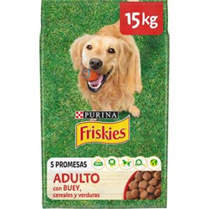 Purina Friskies Pienso para Perro Adulto con Buey, Cereales y Verduras, saco de 15kg